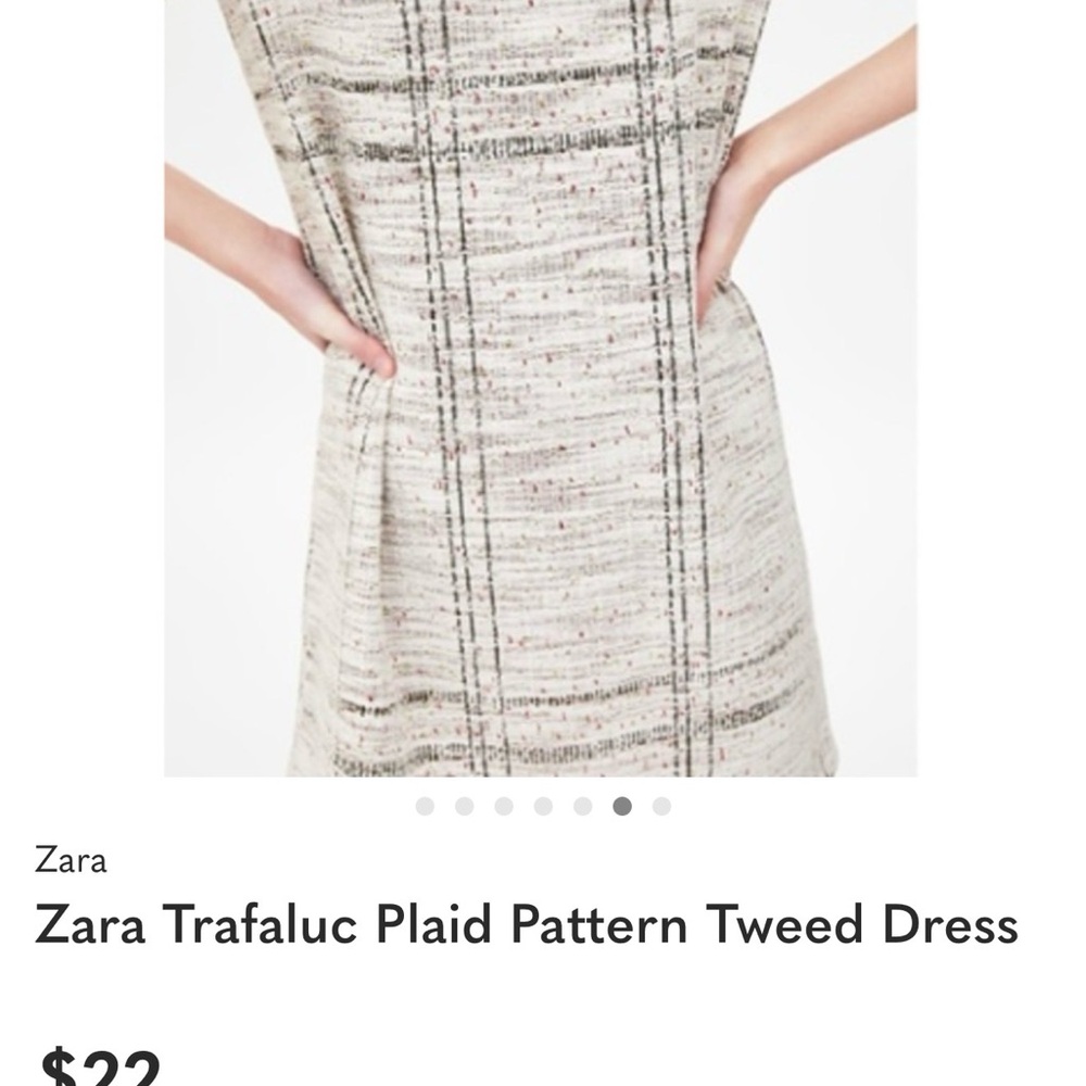 Zara Trafaluc Plaid Tweed Dress M - Picture 6 of 11